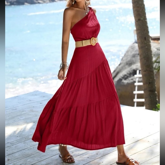Boho one shoulder ruffle hem maxi dress - Picture 4 of 15